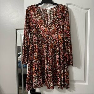 Fall Floral Mini Dress